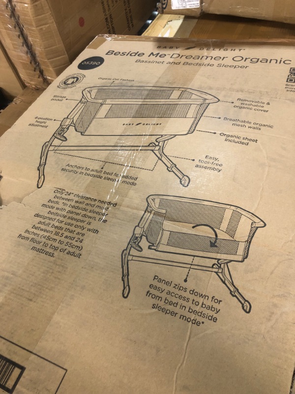 Photo 4 of Baby Delight Beside Me Dreamer Bassinet | Bedside Sleeper & Baby Bassinet | 6-Position Height Adjustment | Organic Oat