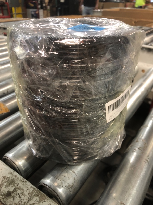 Photo 1 of Munfix 6 Inch Black Plastic Plates 200 Bulk Pack - Disposable Cake Dessert Plates for BBQ, Party, Travel and Events, Microwavable Recyclable