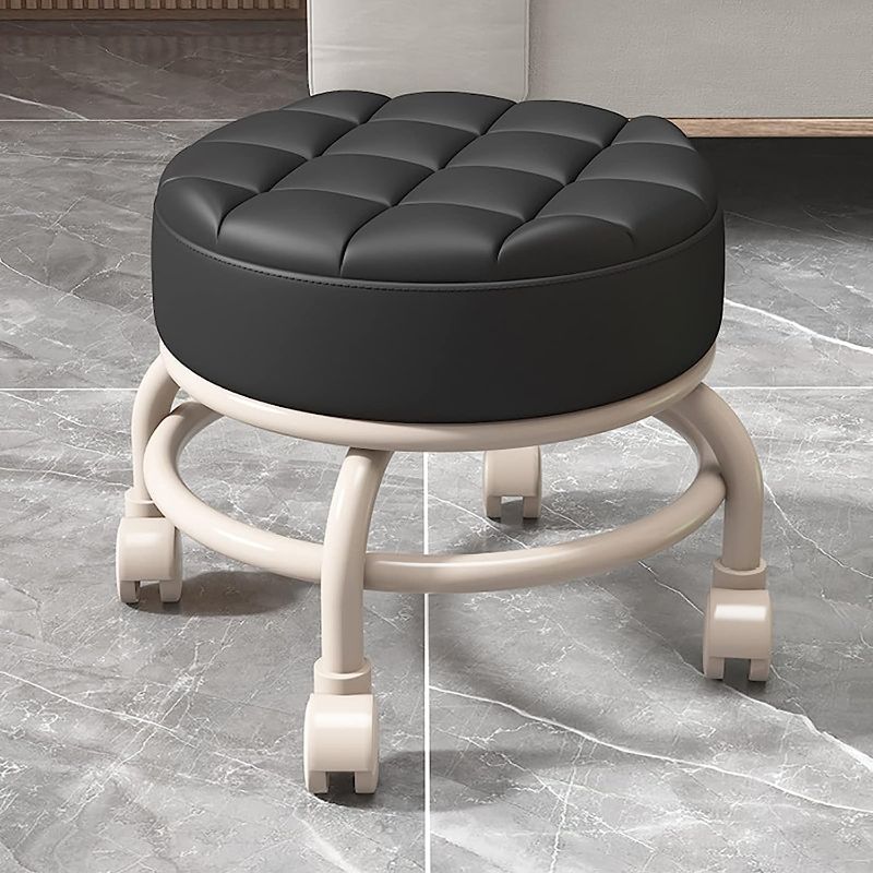 Photo 1 of (READ FULL POST) HYMIC Low Roller Stools with Wheels - PU Leather (Black)