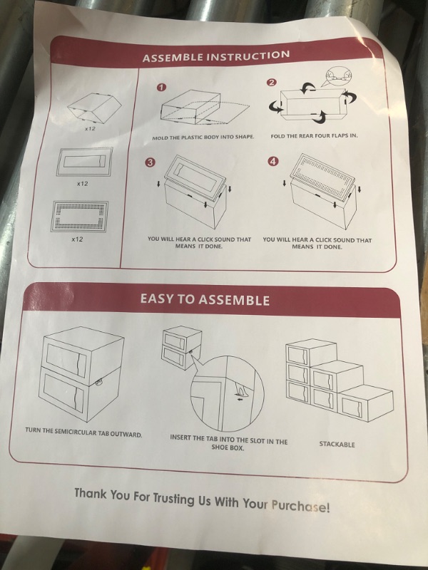 Photo 2 of 12-Pack Plastic Stackable Shoe Box