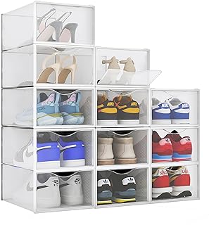 Photo 1 of 12-Pack Plastic Stackable Shoe Box