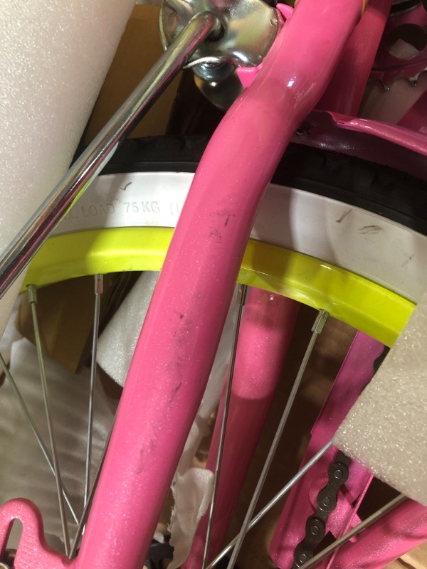 Photo 3 of * see clerk notes * Kulana Lakona Shore Youth Beach Cruiser Bike 20-inch Wheels Single Speed Pink/Yellow Model Number: R0901az