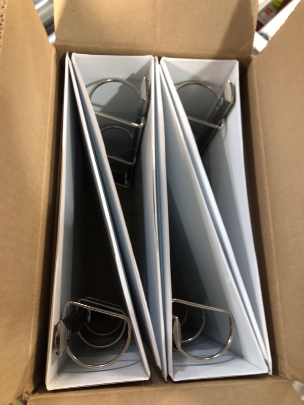 Photo 1 of Samsill Economy 0.5 Inch 3 Ring Binder, Made in the USA, Round Ring Binder, Customizable Clear View Cover, White, 4 Pack (MP48517) .5-Inch White 4-Pack