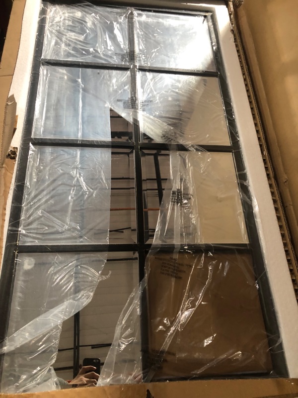 Photo 2 of **MISSING PIECE**Howard Elliott Collection Atrium Windowpane Rectangular Mirror, Oil Rubbed Bronze, Framed Window Pane Grid Mirros for Home Decoration for Living Room Entryway, 24 x 48 inch