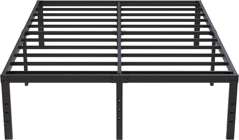 Photo 1 of **STOCK PHOTO FOR REFERENCE** QFTIME 14" King Metal Bed Frame with Steel Slats, Heavy Duty Mattress Foundation