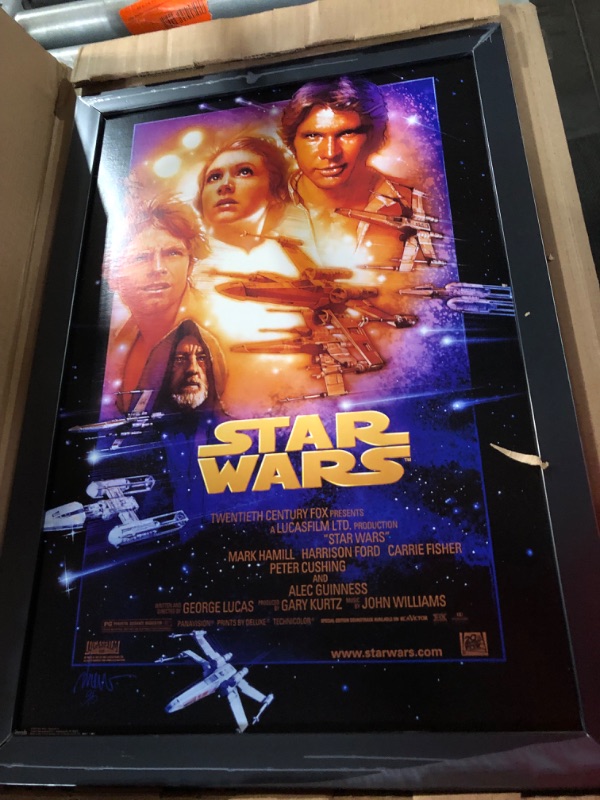 Photo 3 of **SEE PICS FOR DAMAGE**Trends International Star Wars: A New Hope - One Sheet Wall Poster, Black Framed 24'' x 36'' 