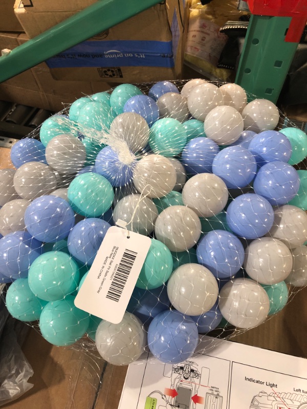 Photo 1 of Ball pit balls, hundred piece, CPC, safety certification, BPA free PHTHALATE, free 
Green gray blue