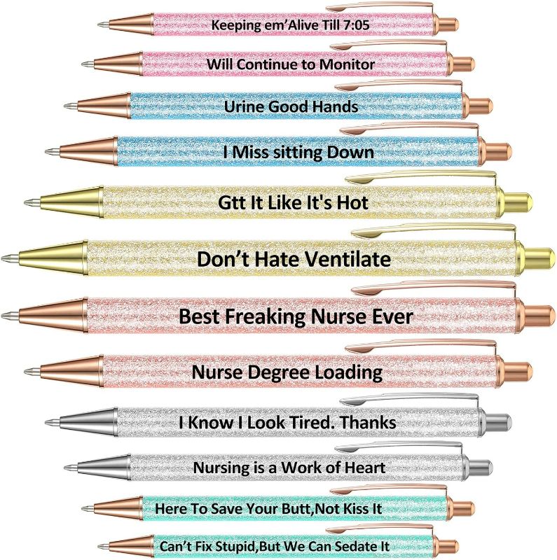 Photo 1 of 30 pcs Glitter Pens with Thanks Words For Nurse