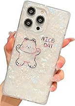 Photo 1 of **TWO PACK**KERZZIL Girly Baby Bear Compatible with iPhone 14 Pro Max Square Edge Case,Chic Slim Translucent Colorful Mother-of-Pearl Nice Day Soft TPU Silicone Protective Cases Cover