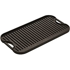 Photo 1 of Lodge LPGI3 Cast Iron Reversible Grill/Griddle, 20-inch x 10.44-inch, Black