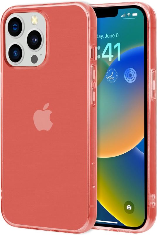 Photo 1 of Case for iPhone 15 Pro Max 6.7 Inches, Transparent Silky Soft Touch Ultra-Thin Lightweight Shock Proof and Scratch-Proof Whole Body Protection Phone(Clear Red)
