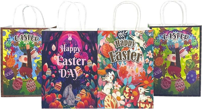 Photo 1 of 24-Packs Kraft Gift Bags Brown Shopping Bags 7.6×4.3×10.6 Medium Size Bulk Wedding Party Favor Bags, Grocery Shopping Bags, Paper Bag with Handle