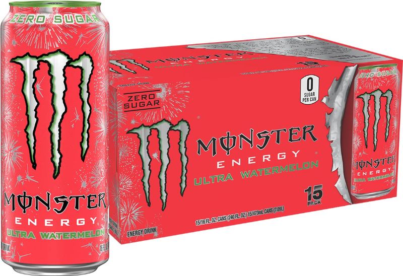 Photo 1 of **NON REFUNDABLE** Monster Energy Ultra Watermelon, Sugar Free Energy Drink, 16 Ounce (Pack of 15)