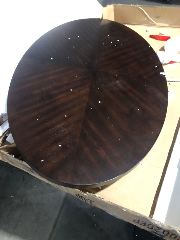 Photo 5 of ***USED - DAMAGED - SEE COMMENTS***
Roundhill Furniture Perth Contemporary Oval Coffee Table with Shelf, Espresso