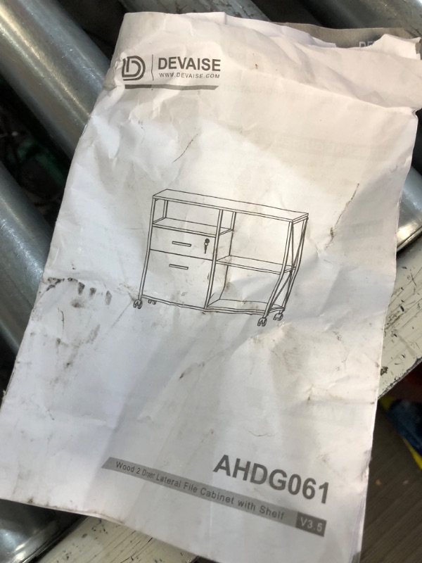 Photo 1 of ***NONREFUNDABLE - NOT FUNCTIONAL - FOR PARTS ONLY - SEE COMMENTS***
DEVAISE 2 Drawer Locking File Cabinet with Charging Station, Rolling Printer Stand with Open Storage Shelf