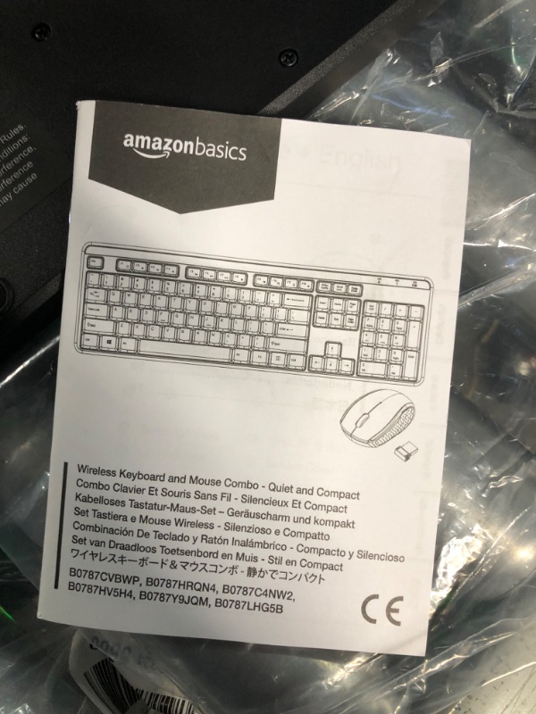 Photo 5 of Amazon Basics 2.4GHz Wireless Computer Keyboard and Mouse Combo, Quiet and Compact US Layout (QWERTY), Black
