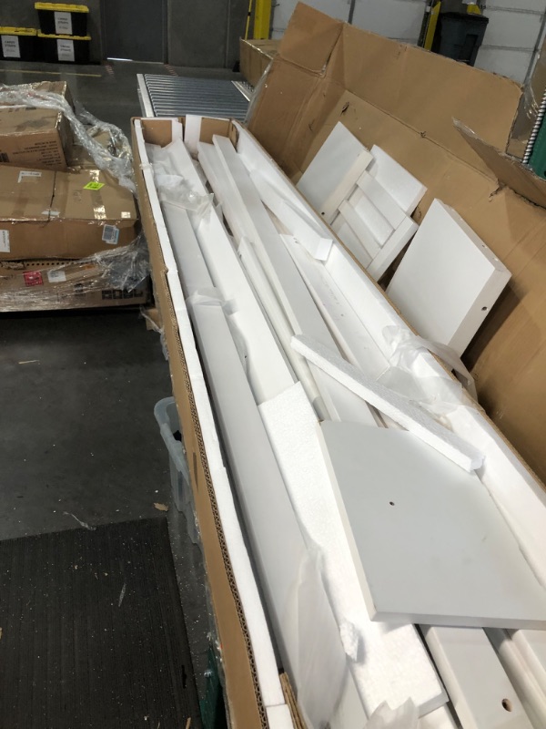 Photo 1 of **BOX TWO OF THREE** Twin Over Twin Bunk Bed with Slide and Ladder, Metal Bedframe w/Safety Guardrail for Kids/Teens - White