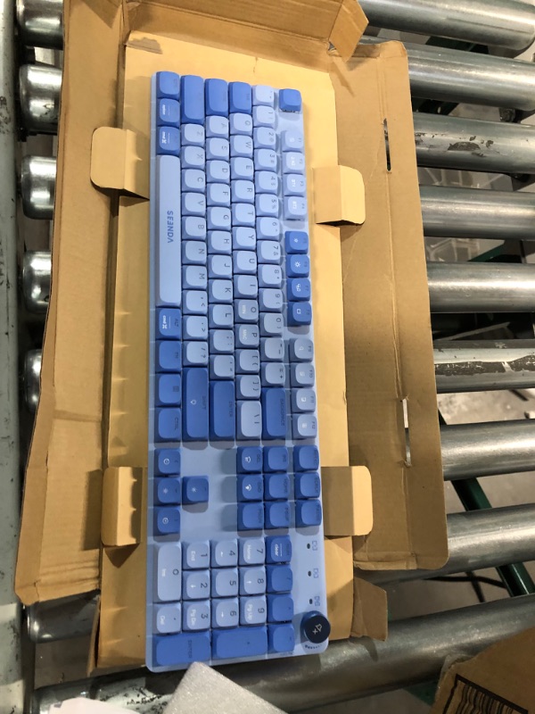 Photo 1 of seenda Wireless Mechanical Blue Colorful Keyboard, Tactile Quiet Keyboard with Low Profile, Bluetooth/2.4G Connection, Rechargeable Backlit Keyboard, Programmable for Mac/iPad/Windows/Android