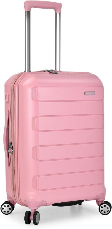 Photo 1 of (READ FULL POST) Traveler's Choice Pagosa Indestructible Hardshell Expandable Spinner Luggage, Pink, Carry-on 22"