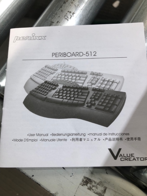 Photo 1 of Perixx PERIBOARD-512W ES USB Teclado Ergonomico - 19.09x9.29x1.97 Inches - Blanco - QWERTY Español, White Wired