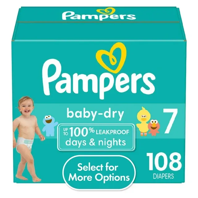Photo 1 of Pampers Baby Dry Diapers Size 7, 108 Count 