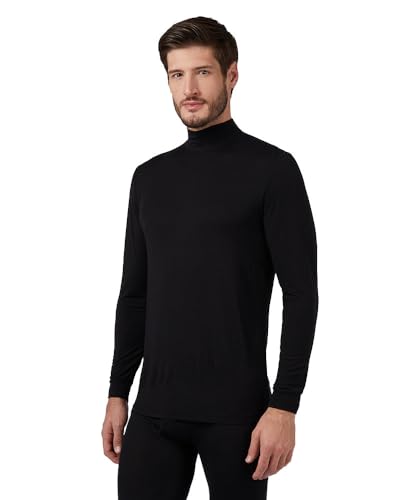 Photo 1 of 32 Degrees Men's Lightweight Baselayer Mock Top | Form Fitting | Long Sleeve |4-Way Stretch | Thermal, Black, Small
