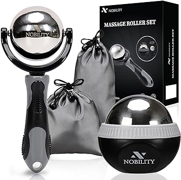 Photo 1 of Nobility Massage Ball Roller– Ice Cold and Hot for Deep Tissue and Sore Muscle Relief of Stiffness and Stress, Body, Neck, Back, Foot, Plantar Fasciitis, Mens Gifts, Grey
