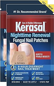 Photo 1 of Kerasal Nighttime Renewal Fungal Nail Patches - 14 Patch Twin Pack - Overnight Nail Repair for Nail Fungus Damage, 8-Hour Nail Treatment Restores Healthy Appearance
