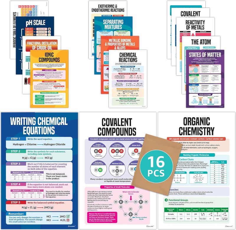 Photo 1 of 15 Chemistry Posters - 11x17in Chemistry Poster, Science Posters, Chemistry Decor, Chemistry Classroom Decorations, Science Poster, Periodic Table Poster, Science Decorations for Classroom
