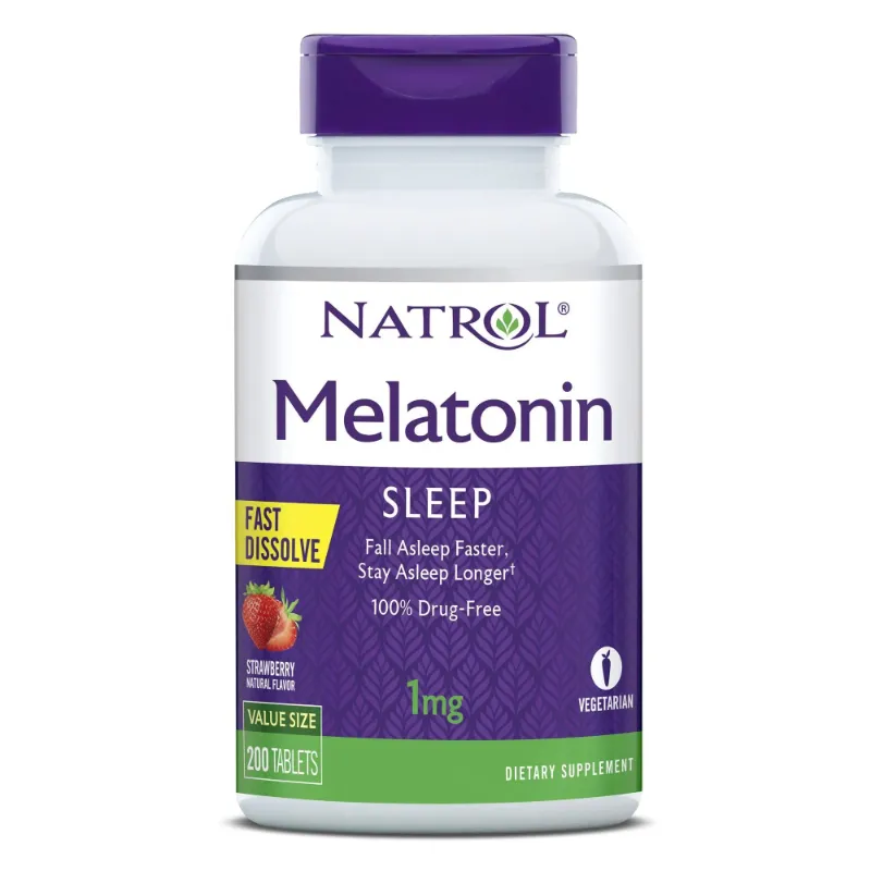 Photo 1 of exp 08/2024 Natrol Melatonin Fast Dissolve Tablets, Helps You Fall Asleep Faster, Stay Asleep Longer, Easy to Take, Dissolve in Mouth, Strengthen Immune System, M