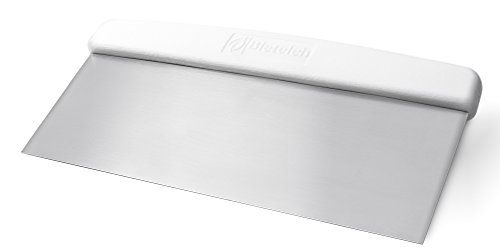Photo 1 of Bleteleh Large Bench / Dough / Cake Scraper, Icing Smoother Spreader, 10-inch Long Stainless Steel Blade, with White Polypropylene Handle
