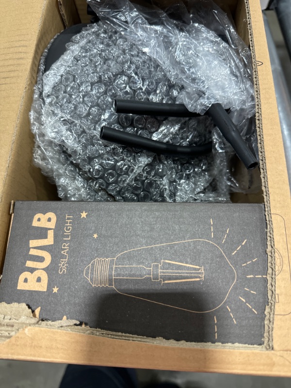 Photo 1 of Goodeco Solar Barn Lights Outdoor - Waterproof Metal Solar Outdoor Lights with Clear Glass LED Edison Bulbs & 3 Solar Panels, No Wiring Required, Rustic Vintage Wall Mount Light Fixture (Black 2P)