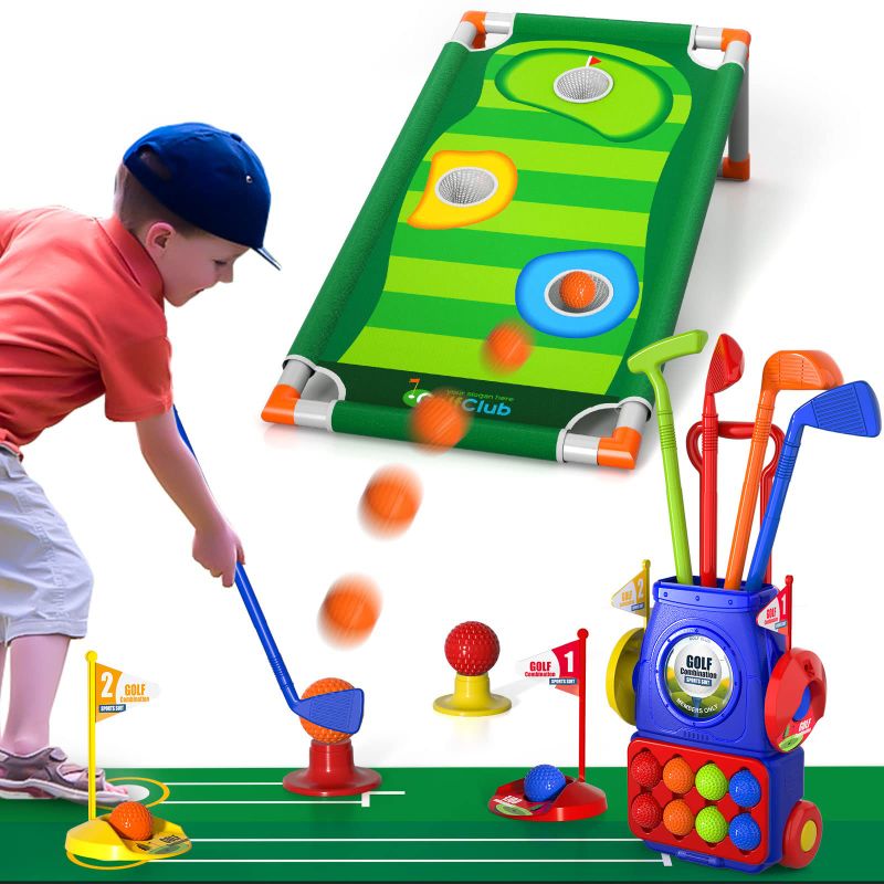 Photo 1 of Bennol Toddler Golf Set Toys for Kids, Upgraded Kids Golf Cart Toys Sets with 8 Balls, 1 Golf Board and 1 Mat, Indoor & Outdoor Golf Toys for 3 4 5 6 Year Old Boys Girls Toddlers kids golf clubs,toddler golf set