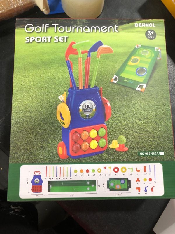 Photo 2 of Bennol Toddler Golf Set Toys for Kids, Upgraded Kids Golf Cart Toys Sets with 8 Balls, 1 Golf Board and 1 Mat, Indoor & Outdoor Golf Toys for 3 4 5 6 Year Old Boys Girls Toddlers kids golf clubs,toddler golf set