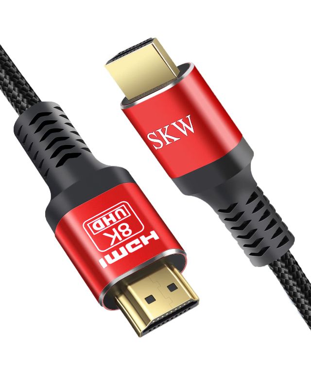 Photo 1 of SKW HDMI 2.1 Cable 20ft, 48Gbps 8K Ultra High Speed Cord Supports 8K@60Hz, 4K@120Hz 144Hz, DTS:X, HDCP 2.2 & 2.3, eARC, HDR 10 Compatible with TV Monitor Xbox PS5/4 Blu-Ray 8K-20ft
