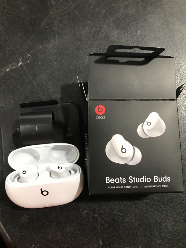 Photo 3 of Beats Studio Buds True Wireless Noise Cancelling Bluetooth Earbuds - White
