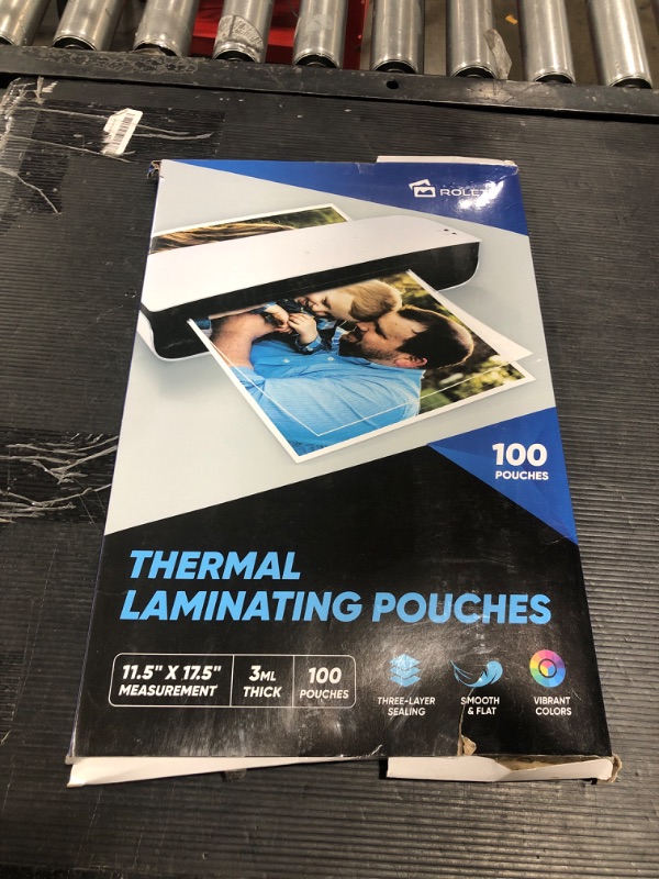 Photo 2 of Laminating Sheets, 100 Pack Laminating Pouches Holds 11 x 17 Inch Sheets, 3 Mil Laminate Sheets 11.5 x 17.5 Inch for Laminator, Clear A3 Thermal Laminating Pouches with Round Corner