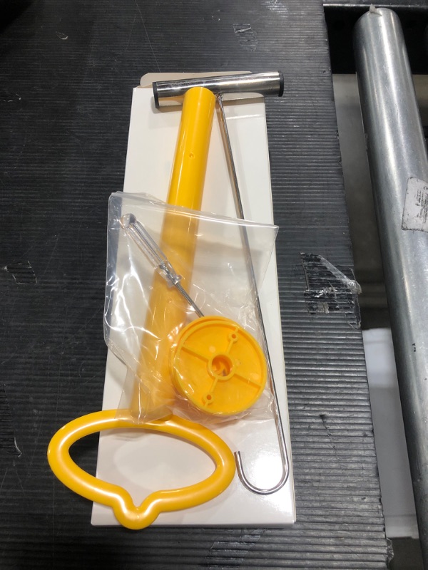 Photo 1 of RECHIATO Pool Skimmer Basket Handle, Inground Pool Accessories Skimmer Basket Hook, Fit All Inground Pool Skimmer Basket for Debris Removal, Keep Hands Safe and Clean (Yellow, 1 Piece)