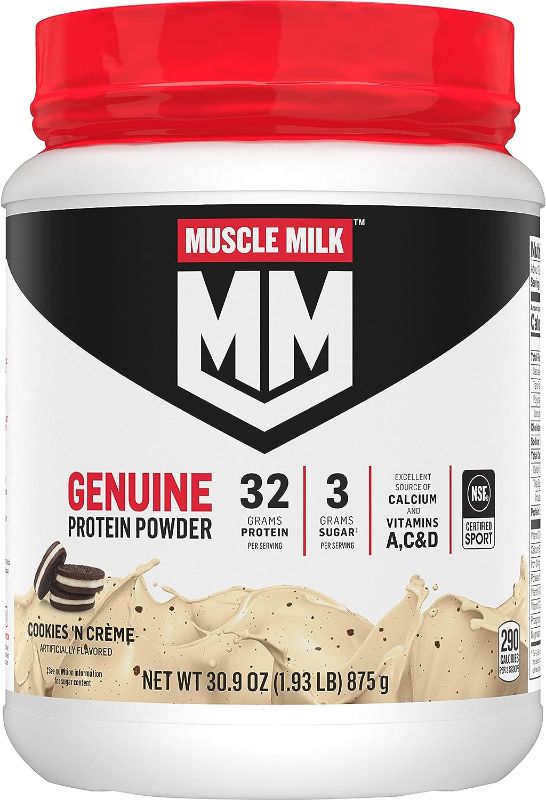 Photo 1 of Muscle Milk Sleeping Giant Protein Powder - Vanilla Caramel - 27.3oz exp 07/2024