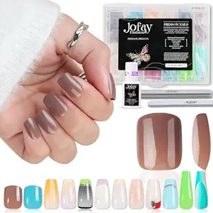 Photo 1 of 12 Packs (288 Pcs) Press on Nails Medium, Jofay Fashion Coffin Long False Nail Tips with Design Square Glue on Nails Full Cover Acrylic Nails Kit Salon Manicure for Women and Girls
