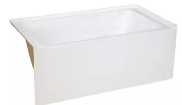 Photo 1 of 48 in. x 32 in. Right Drain Rectangular Alcove Bathtub in White

