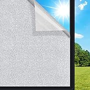 Photo 1 of Coavas Window Privacy Film Frosted Glass Window Film Upgraded Sun Blocking Window Tinting Film for Home, Removable Window Tint Static Clings Removable Bathroom Door Covering (35.4 x 78.7 Inch, Silver)

