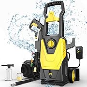 Photo 1 of AgiiMan Electric Pressure Washer, 4200PSI Max 3.0GPM Power Washer Electric Powered with 20FT Hose, 4 Nozzles, Foam Cannon, High Pressure Cleaner Machine for Cars, Patios, Driveways, Fences, Yellow
