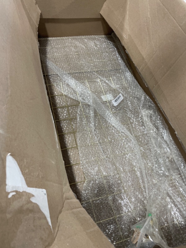 Photo 1 of GRIDYMEN Multifunction Electroplated Bling Metal Mesh Grid Panel, Wall Photo Artwork Display and Organizer for College Dorm Living Room, Pack of 1 Pcs, Size: 17.7" x 37.4", Gold Gold 95*45