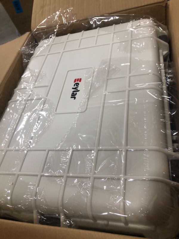 Photo 1 of Eylar Large 20 Inch Protective Camera Case Water and Shock Proof with Foam (White)