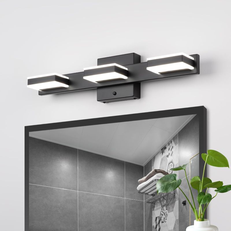 Photo 1 of mirrea 24" Black Vanity Lights for Bathroom 4 Light Vanity Lighting Fixtures for Mirror 3 CCT Adjustable LED Vanity Light
