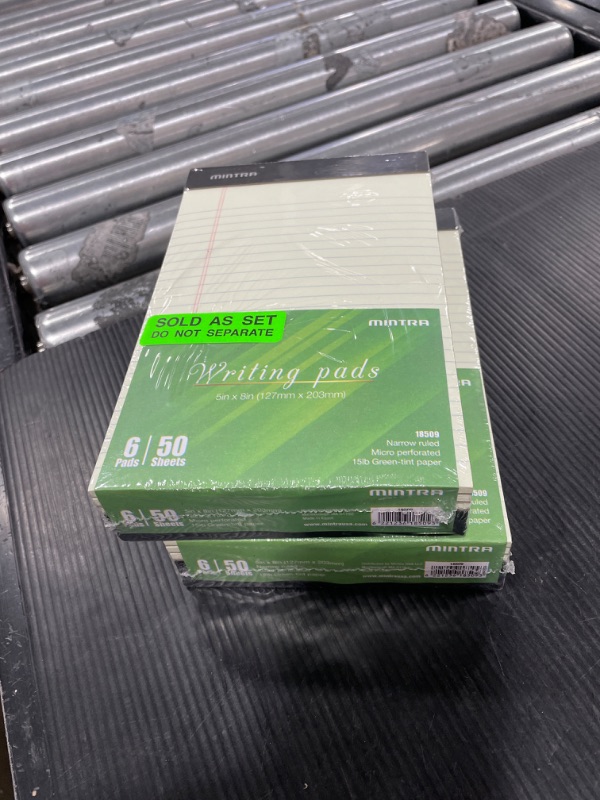 Photo 2 of Mintra Office Legal Pads, ((Basic 6pk - (Green Paper) (5in x 8in (Narrow Ruled), 6pk (Green Tint)) 5in x 8in (Narrow Ruled) 6pk (Green Tint) 2 PACK 