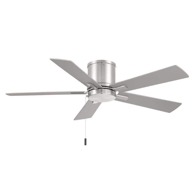 Photo 1 of Hampton Bay Grantway 48 in. Indoor/Covered Outdoor Brushed Nickel Hugger Ceiling Fan with Pull Chains Included