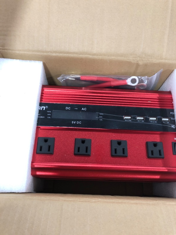 Photo 2 of Cantonape 2500W Power Inverter 24V to 110V DC to AC with LCD Display, Remote Controller 4 x AC Outlets and 4 x 3.1A USB Car Adapter for Car Truck Boat RV Solar System
