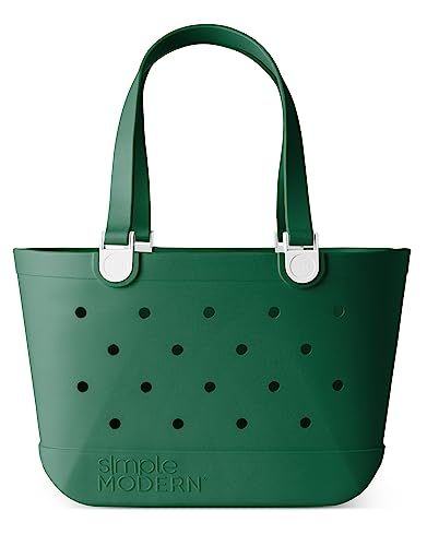 Photo 1 of Simple Modern Beach Bag Rubber Tote | Waterproof Large Tote Bag with Zipper Pocket for Beach, Pool Boat, Groceries, Sports | Getaway Bag Collection |
